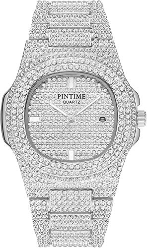 Unisex Luxury Full Diamond Watches Silver/Gold