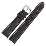 18mm Watch Band Quick Release Leather Watch Strap Black