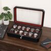 12 Slot Leather Watch Box - Luxury Watch Case Display Organizer