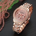 Unisex Luxury Pave Floating Crystal Diamonds Quartz Watch