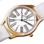 White Italian Patent Leather Dial Strap Watch Bruno