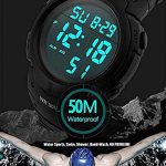 Sport with the Mens Digital Sports Watch – Waterproof, Shock Resistant, and Packed with Features in Sleek Black Design