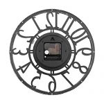 Silver Contour Wall Clock 12 inch Silent Non-Ticking Round Quartz