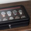 12 Slot Leather Watch Box - Luxury Watch Case Display Organizer