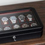 12 Slot Leather Watch Box - Luxury Watch Case Display Organizer