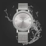 Silver Wrist Watch with Stainless Steel Mesh Strap Ladies