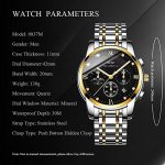 OLMECA Dress Quartz Watches Stainless Steel Chronograph Calendar