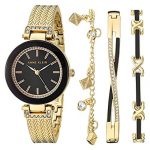 Anne Klein Rose Gold Bangle Watch and Bracelet Set