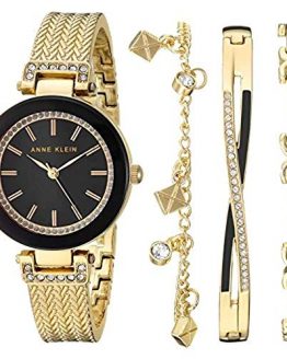 Anne Klein Rose Gold Bangle Watch and Bracelet Set