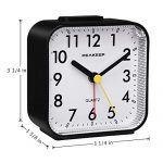 Black Analog Travel Alarm Clock Silent No Ticking