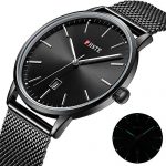 PHSTE Mens Watches 7.2mm Slim Simple Analog Quartz Date