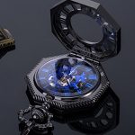 Mudder Vintage Mechanical Hand-Wind Skeleton Pocket Watch