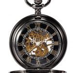 Skeleton Mechanical Copper Fob Retro Pocket Watch