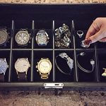 12 Slot Watch Box Organizer with Lock Display Case
