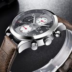 BENYAR Chronograph Waterproof Watches Business Leather Band Strap