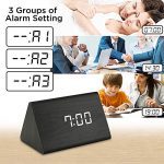 OCT17 Wooden Wood Clock , 2020 New Version LED Alarm
