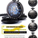 ManChDa Mechanical Roman Numerals Dial Skeleton Pocket Watches