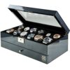Watch Box Organizer with Glass Display and Lock