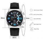 wSelio Men's Minimalist Wrist Watch, Leather Strap Mechanical