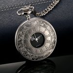 Quartz Pocket Watch with Roman Numerals Scale and Chain Belt