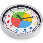 Colorful Kids Wall Clock Teaching Time Telling Silent Non-Ticking