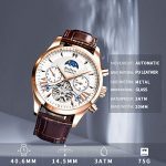 Men's Watch Luxury Mechanical Moon Phrase Skeleton