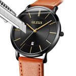 OLEVS Watch Men Leather Watches for Men