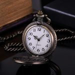 Halloween Ghost Pocket Watch with Chain Vintage Retro