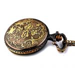 Picvadee Unisex Antique Case Vintage Brass Rib Chain
