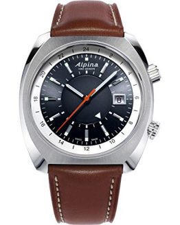 Alpina Men's Stainless Steel Swiss Automatic Sport Watch with Leather Strap