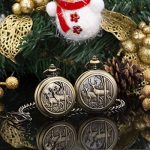 SIBOSUN Pocket Watch with Chain Deer Reindeer Woodland