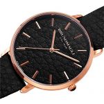 Black Italian Leather Dial Strap Watch Bruno Magli