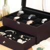 Wooden Watch Box 10 Slots Jewelry Organizer