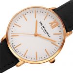 Bruno Magli White Dial with Italian Leather Strap Watch