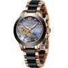 LIGE Lightweight Analog Quartz Watch for Women Waterproof Ceramic Band