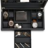 Glenor Co Watch and Sunglasses Box with Valet Tray for Men