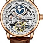 Stührling Original Rose Gold Watch for Men Skeleton Watch