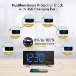 Projection Alarm Clock Radio Digital Clock with USB Charger