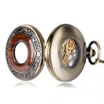 Vintage Bronze Wooden Mechanical Pocket Watch