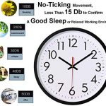 Lumuasky Black Wall Clock, Silent Non-Ticking 12 Inch