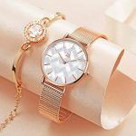 Thin Minimalist Shell Dial Women Watch with Genuine Leather