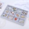 Stylifing Grey Velvet 12 Grid Jewelry Tray Showcase