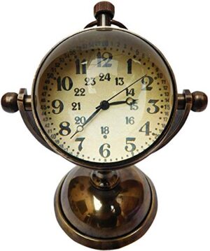 Nautical Desk Ship Clock with Magnetic Compass