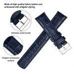 Ritche Navy Blue Leather 20mm Watch Band Alligator Watch