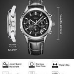 BUREI Mens Business Casual Elegant Chronograph Sports Watch