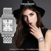 Peugeot Rectangle Dress Watch with Crystal Decorated Bezel