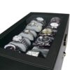 Ikee Design Deluxe Black Watch Display Box with Key Lock