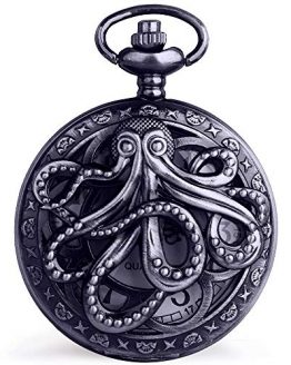 Vintage Octopus Hollow Quartz Pocket Watch
