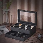 BEWISHOME Watch Box Organizer with Valet Drawer