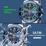 Mens Chronograph Business Watch - Stylish Stainless Steel Waterproof Timepiece with Auto Date Function